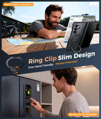 Samsung Galaxy Z Fold 8 Ultra/Z Fold 7 Magnetic Rugged Case Featuring Ring Kickstand Military Grade Protection