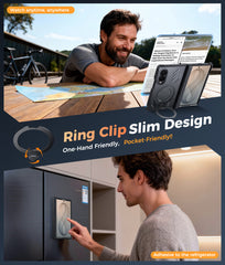 Samsung Galaxy Z Fold 8 with Hinge Protection Magnetic Rugged Case Featuring Ring Kickstand Military Grade Protection