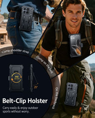 Motorola Edge 2026 Phone Case: Rugged Protective Phone Case with Belt Clip Holster and Kickstand