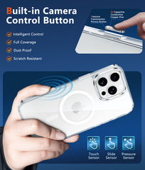 FNTCASE für iPhone 16 Pro Hülle: Unterstützt Kamerasteuerung, magnetische Fallschutzfunktion in Militärqualität, vergilbungsfreie Handyhülle – robuste, stoßfeste, transparente Hüllen (Kamerasteuerung) 