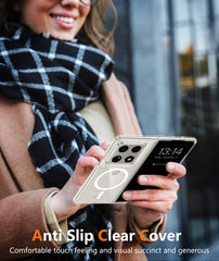 Motorola Razr Fold Magnetic Case: Clear Military Grade Drop Protection Anti Yellowing Cell Phone Cover