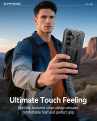 FNTCASE For Samsung Galaxy S25 FE Phone Case: Military Grade Shockproof with Built-in Screen Protector and Kickstand