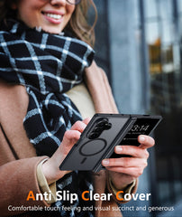 Samsung Galaxy Z Fold 7 Case: Hinge Protection Translucent Matte Magsafe Military Grade Shockproof Protective