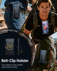 FNTCASE for Motorola Moto G 5G 2026 6.7 Inch Phone Case: Rugged Protective Phone Case with Belt Clip Holster and Kickstand