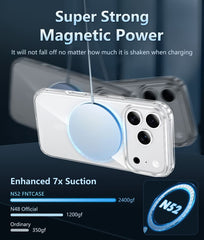 FNTCASE For iPhone 17 Pro 6.3 inch Clear Case: Magnetic Charging Shockproof Magsafe Support