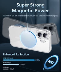 FNTCASE For iPhone 17 6.3 inch Clear Case: Magnetic Charging Shockproof Magsafe Support