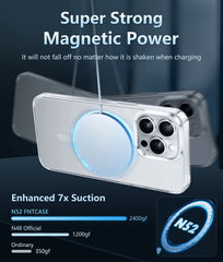 FNTCASE iPhone 14 Pro用クリア電話ケース: 磁気充電、耐衝撃、Magsafe対応