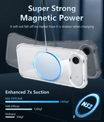 FNTCASE For iPhone 17 Air 6.6 inch Clear Case: Magnetic Charging Shockproof Magsafe Support