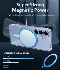 FNTCASE for Samsung Galaxy S25 6.2 Inch Case: Magnetic Charging Anti Yellowing Shockproof Magsafe Support Phone Case