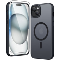 FNTCASE for iPhone 15 Plus 14 Plus Phone Case: Magnetic Charging Shockproof Magsafe Support - Frosted Oil Spray Touch