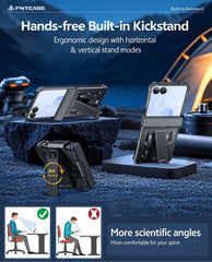 Samsung Z Flip 8 Phone Case: Rugged Protective Phone Case with Belt Clip Holster and Kickstand
