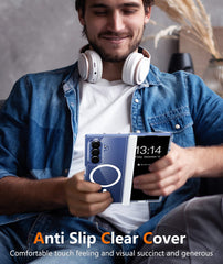 FNTCASE for Samsung Z Fold 7 Magnetic Case: Clear Military Grade Drop Protection Anti Yellowing Cell Phone Cover