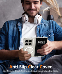 Motorola Razr Fold Magnetic Case: Clear Military Grade Drop Protection Anti Yellowing Cell Phone Cover