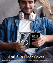 FNTCASE for Samsung Z Fold 7 Magnetic Case: Clear Military Grade Drop Protection Anti Yellowing Cell Phone Cover