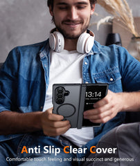 Samsung Galaxy Z Fold 7 Case: Hinge Protection Translucent Matte Magsafe Military Grade Shockproof Protective