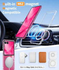 FNTCASE for Motorola Razr Plus 2024/ Razr Plus 2025/ Razr 50 Ultra/ Razr 60 Ultra Phone Case: Magnetic Charging Anti Yellowing Shockproof Magsafe Support Phone Case