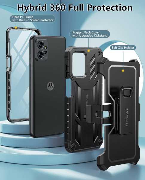 Moto G-Power Moto G-5G 2023 Case Drop Resistant Rugged Belt Clip and Stand Military Grade Matte Texture Shock Resistant Durable - FNTCASE OFFICIAL