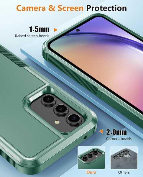 Galaxy A54 5G Case Shockproof Dual Layer Tough Cell Phone Cover Protective with Tempered Glass Screen - FNTCASE OFFICIAL
