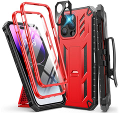 iPhone 14 Pro Max with Belt Clip Shell Red FNTCASE