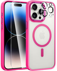 FNTCASE for iPhone 14 Pro Max Phone Case: Magnetic Charging Shockproof Magsafe Support - Frosted Oil Spray Touch