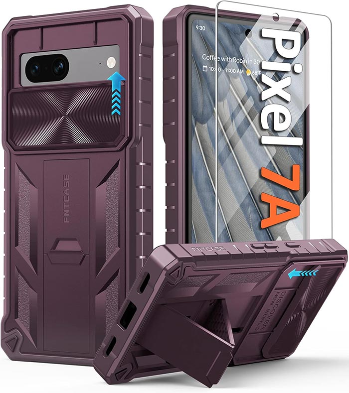 Pixel 7A Case Military Drop Resistant with Kickstand and Slide