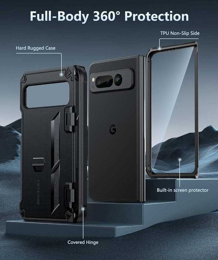 Google Pixel Fold 2023 Case: Hinge Protection with Built-in Screen Protector FNTCASE