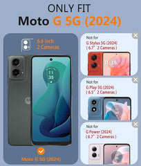 FNTCASE Motorola Moto G 5G 2024 6.6インチ電話ケース: 保護電話カバー 二層ミリタリーグレード 落下防止