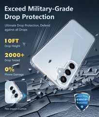 FNTCASE for Samsung Galaxy S24 FE 6.7 inch Clear Case: Wireless Charging Anti Yellowing Shockproof Phone Case