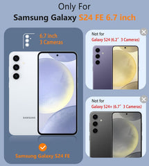 Schutzhülle für Samsung Galaxy S23 FE, robust, stoßfest, TPU-Schutz, matt, strukturiert, mit Gürtelclip-Holster und Ständer 