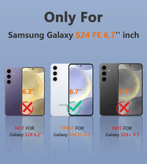 FNTCASE Samsung Galaxy S24 FE用電話ケース: 保護電話カバー 2層 ミリタリーグレード 落下防止