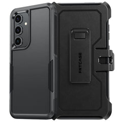 FNTCASE for Samsung Galaxy S24 FE Phone Case: Dual Layer Military Grade Drop Protection Phone Cover with Belt-Clip Holster | Rugged Durable Heavy Duty Shockproof Protective Bumper Tough