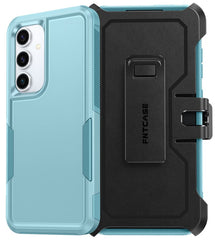 FNTCASE for Samsung Galaxy S24 FE Phone Case: Dual Layer Military Grade Drop Protection Phone Cover with Belt-Clip Holster | Rugged Durable Heavy Duty Shockproof Protective Bumper Tough