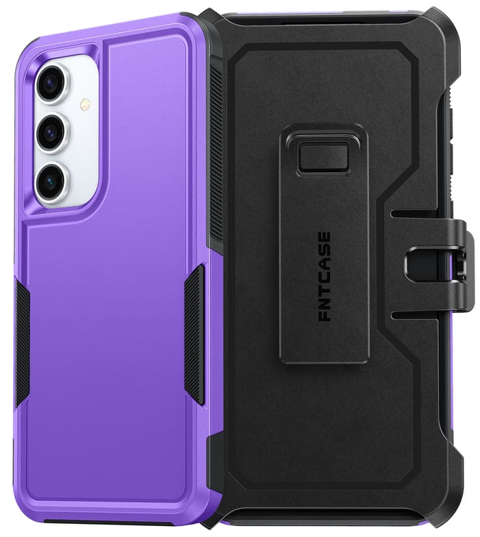 FNTCASE for Samsung Galaxy S24 FE Phone Case: Dual Layer Military Grade Drop Protection Phone Cover with Belt-Clip Holster FNTCASE for Samsung Galaxy S24 FE Phone Case: Dual Layer Military Grade Drop Protection Phone Cover with Belt-Clip Holster