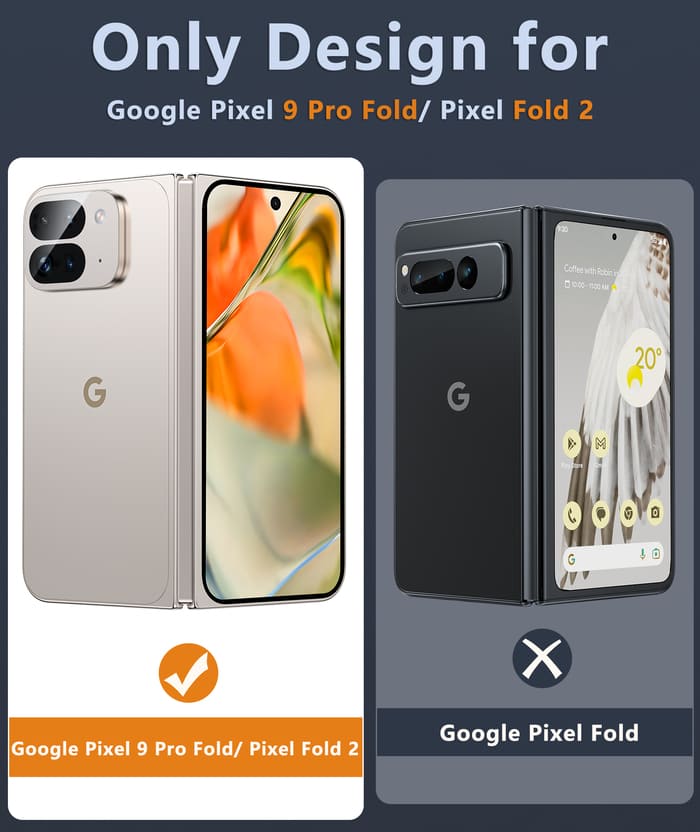 Google Pixel 9 Pro Fold Clear Slim Anti Yellowing Shockproof Protective Phone Case