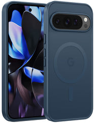 FNTCASE Google Pixel 9/9 Pro 6.2インチ用電話ケース: マグネット式半透明マット耐衝撃スリム電話カバー - ミリタリーグレードの落下防止ハードバック指紋防止保護ケース