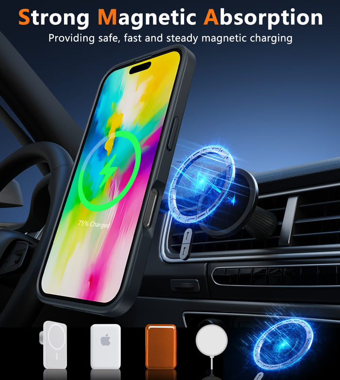 iPhone 16 Plus Case: Magnetic Translucent Matte Slim Phone Cover