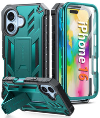 iPhone 16 Phone Case: Phone Cover with Built-in Screen Protector Green