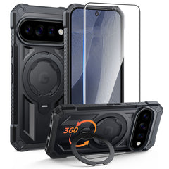 Google Pixel 11/ 11 Pro Magnetic Rugged Translucent Case Featuring Ring Kickstand Military Grade Protection