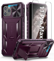 iPhone 11 Pro Max Protective Phone Case with Sliding Camera Cover Dark Purple