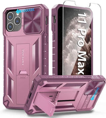 iPhone 11 Pro Max Protective Phone Case with Sliding Camera Cover Pink
