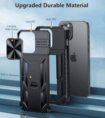 iPhone 11 Pro Max Case: Military Grade Drop Protective Phone Case with Slidable Camera Lens Cover and Kickstand