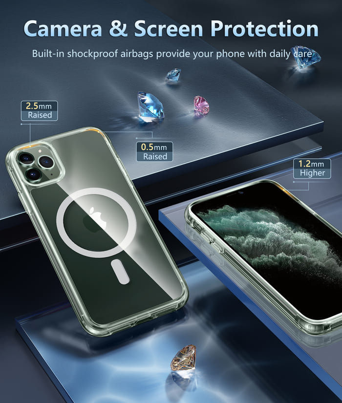 FNTCASE for iPhone 11 Pro Clear Phone Case: Magnetic Charging