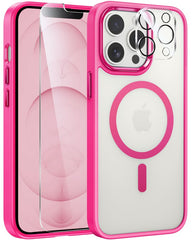 iPhone 12 Pro Max Case Frosted Oil Spray Touch Magsafe Support Pink