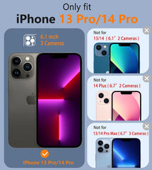 FNTCASE iPhone 13 Pro iPhone 14 Pro 用 マグネット式ケース: ベルトクリップホルスター付き二層保護電話カバー | ミリタリーグレードの落下防止保護、耐久性のある滑り止めテクスチャバック