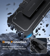 FNTCASE for iPhone 13 Pro iPhone 14 Pro Magnetic Case: Dual Layer Protective Phone Cover with Belt Clip Holster | Military Grade Dropproof Protection Durable Non Slip Textured Back