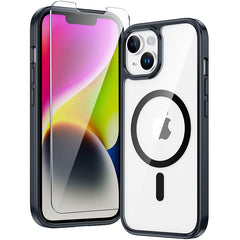 FNTCASE for iPhone 14 Plus Clear Phone Case: Magnetic Charging Shockproof Magsafe Support