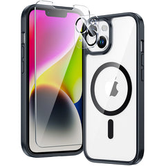 FNTCASE for iPhone 14 Plus Clear Phone Case: Magnetic Charging Shockproof Magsafe Support