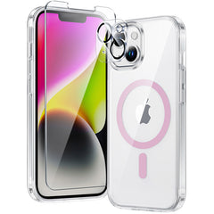 FNTCASE for iPhone 14 Plus Clear Phone Case: Magnetic Charging Shockproof Magsafe Support