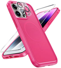 iPhone 14 Pro Max Phone Case Magnetic Drop Shockproof Protective Rose Red