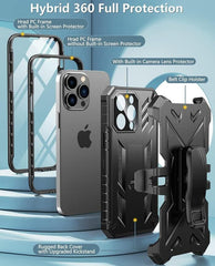 iPhone 14 Pro Max 6.7 inches Phone Cover with Kickstand and Belt Clip
